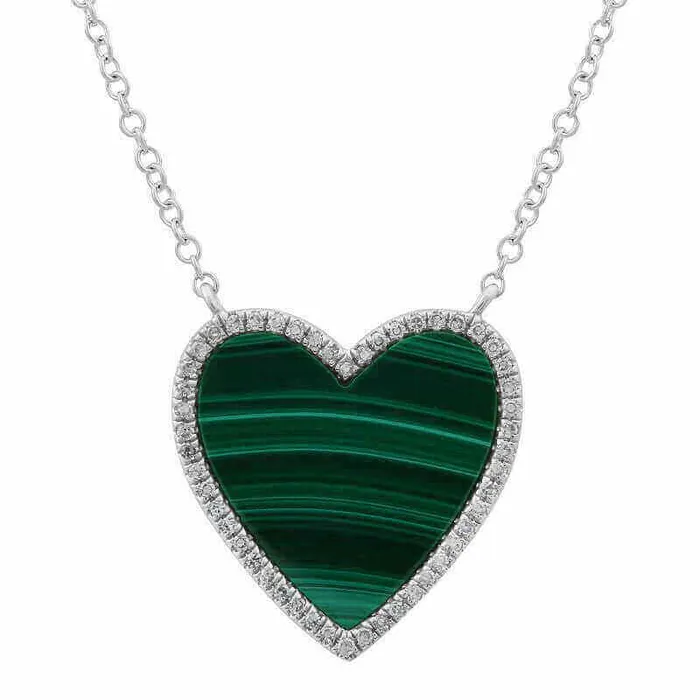 14K Gold Diamond Halo Gemstone Heart Necklace Izakov Diamonds Fine Jewelry Necklaces