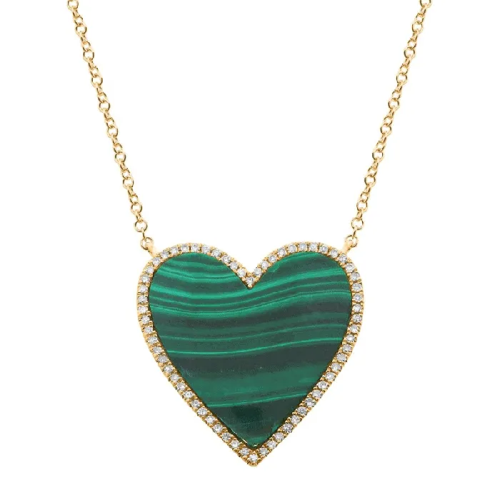 14K Gold Diamond Halo Gemstone Heart Necklace Izakov Diamonds Fine Jewelry Necklaces