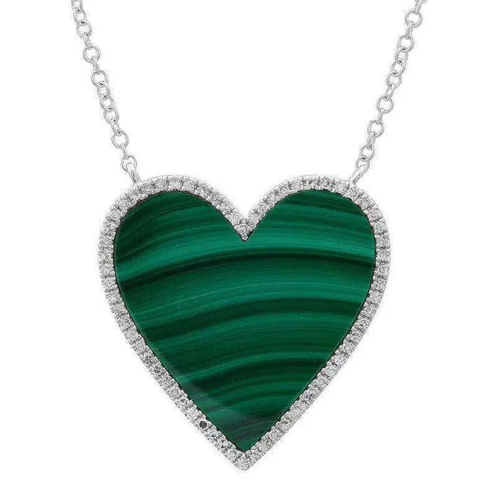14K Gold Diamond Halo Gemstone Heart Necklace Izakov Diamonds Fine Jewelry Necklaces