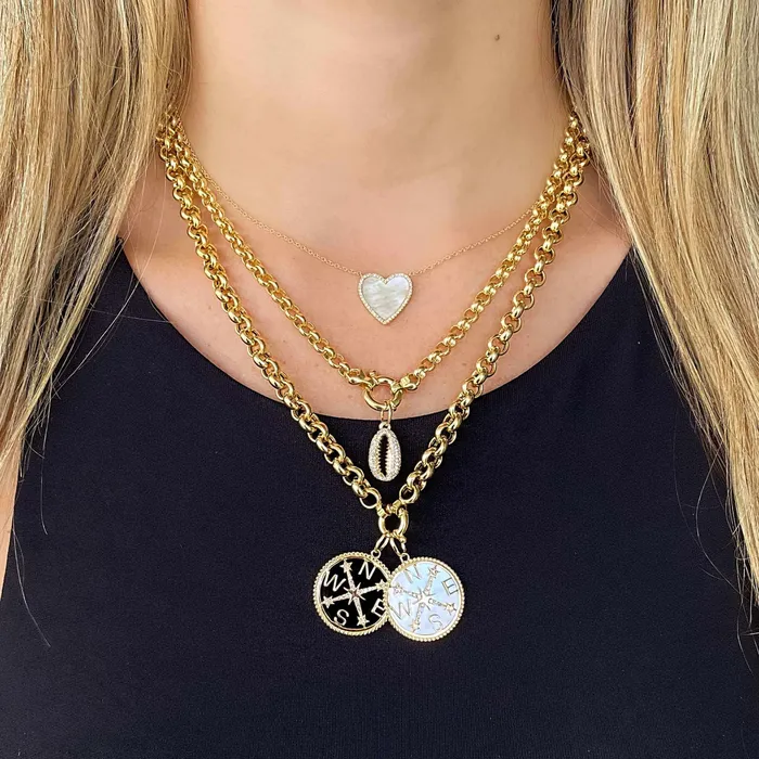 14K Gold Diamond Halo Gemstone Heart Necklace Izakov Diamonds Fine Jewelry Necklaces