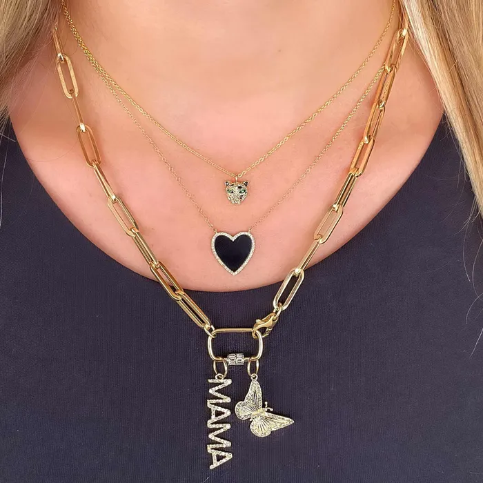 14K Gold Diamond Halo Gemstone Heart Necklace Izakov Diamonds Fine Jewelry Necklaces