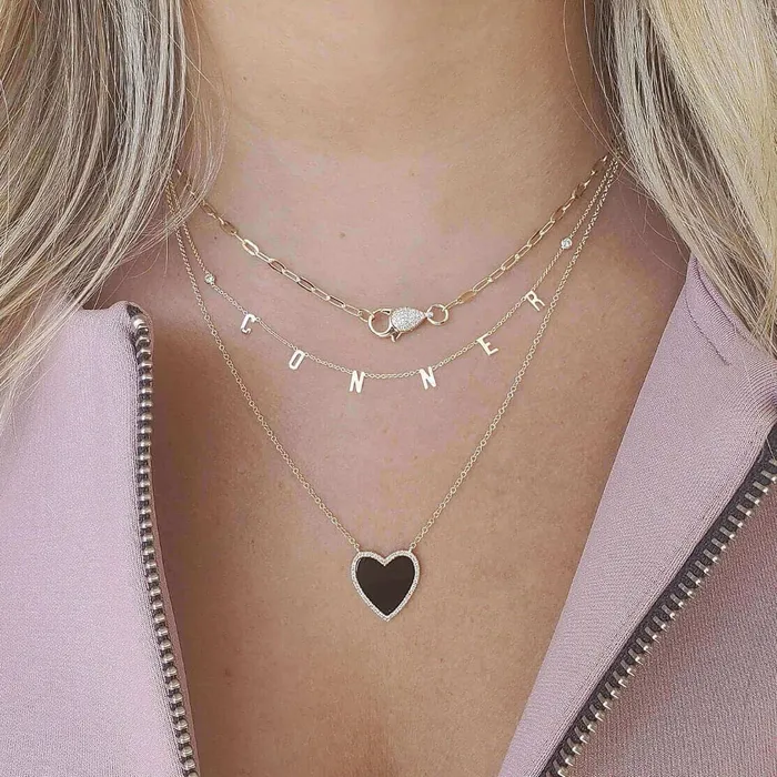 14K Gold Diamond Halo Gemstone Heart Necklace Izakov Diamonds Fine Jewelry Necklaces