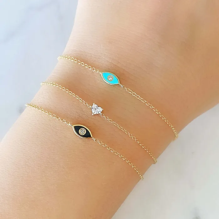 14K Gold Heart Shaped Diamond Bracelet Izakov Diamonds Fine Jewelry Bracelets