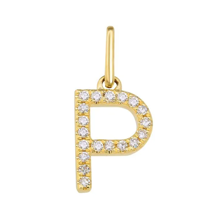 14K Gold Initial Diamond Necklace Charm Izakov Diamonds Fine Jewelry Necklaces