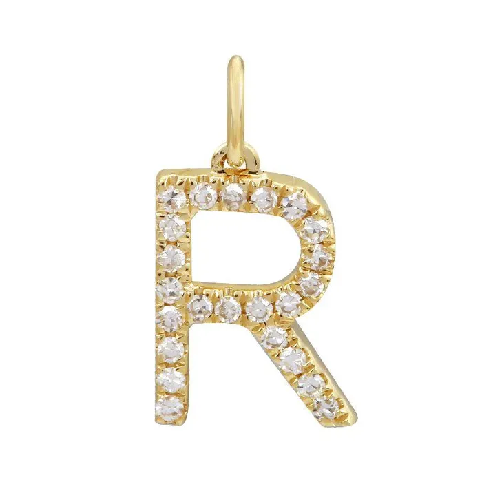14K Gold Initial Diamond Necklace Charm Izakov Diamonds Fine Jewelry Necklaces