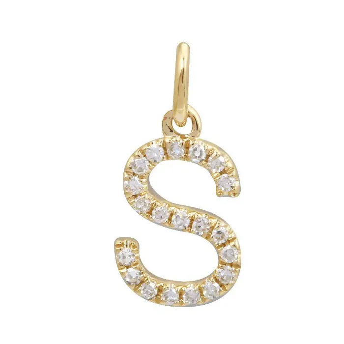 14K Gold Initial Diamond Necklace Charm Izakov Diamonds Fine Jewelry Necklaces