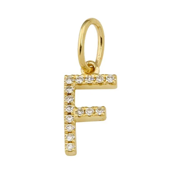 14K Gold Initial Diamond Necklace Charm Izakov Diamonds Fine Jewelry Necklaces