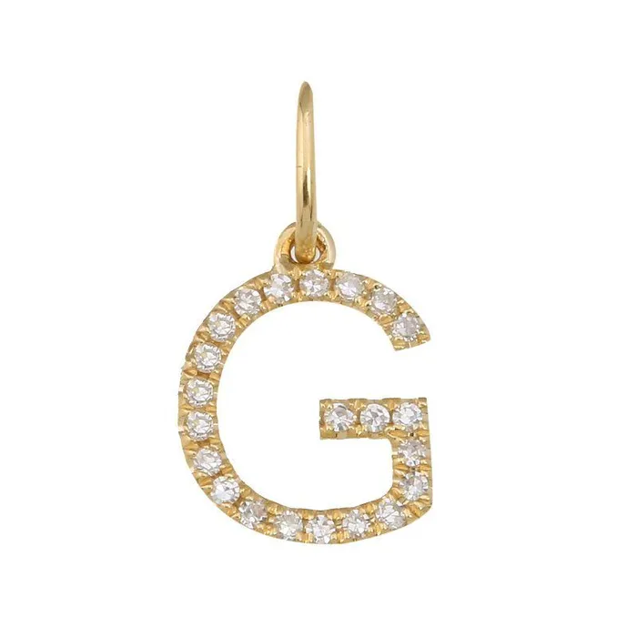 14K Gold Initial Diamond Necklace Charm Izakov Diamonds Fine Jewelry Necklaces