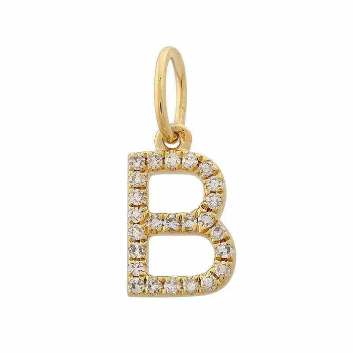 14K Gold Initial Diamond Necklace Charm Izakov Diamonds Fine Jewelry Necklaces
