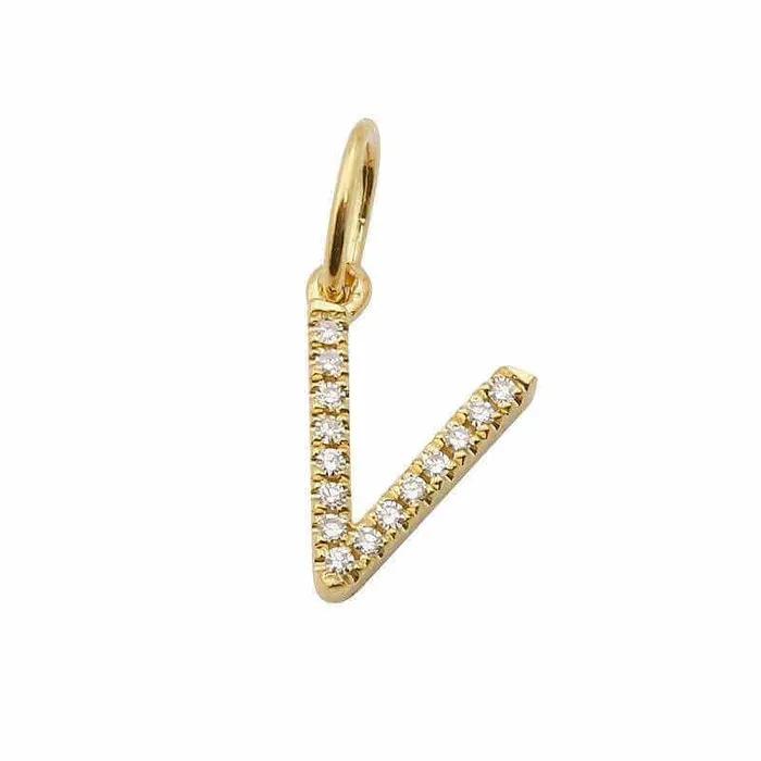 14K Gold Initial Diamond Necklace Charm Izakov Diamonds Fine Jewelry Necklaces