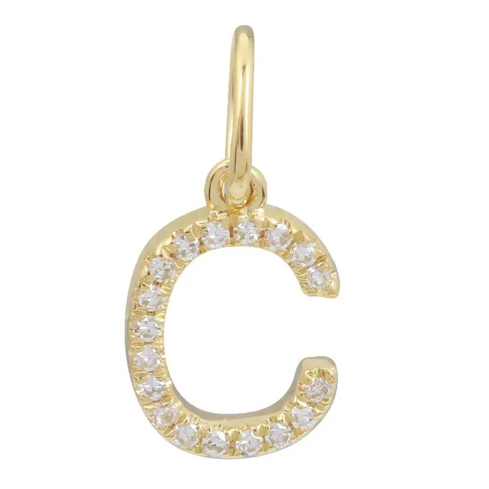 14K Gold Initial Diamond Necklace Charm Izakov Diamonds Fine Jewelry Necklaces