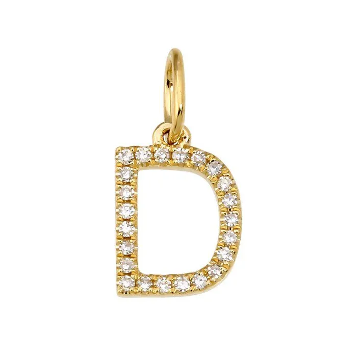 14K Gold Initial Diamond Necklace Charm Izakov Diamonds Fine Jewelry Necklaces