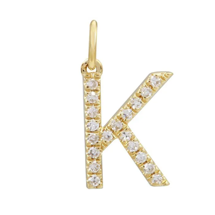 14K Gold Initial Diamond Necklace Charm Izakov Diamonds Fine Jewelry Necklaces