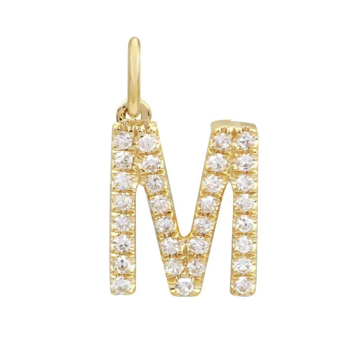 14K Gold Initial Diamond Necklace Charm Izakov Diamonds Fine Jewelry Necklaces
