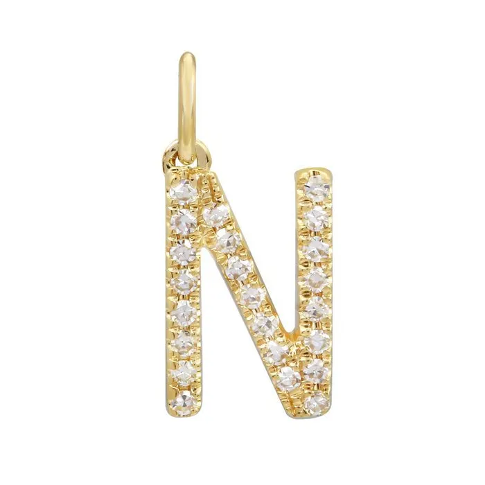 14K Gold Initial Diamond Necklace Charm Izakov Diamonds Fine Jewelry Necklaces