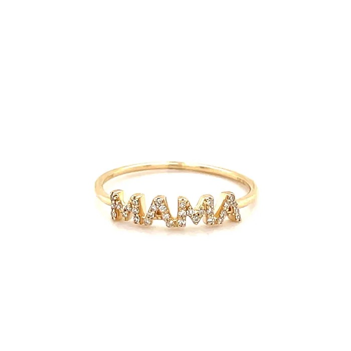 14K Gold Petite Diamond Mama Ring Izakov Diamonds Fine Jewelry Rings