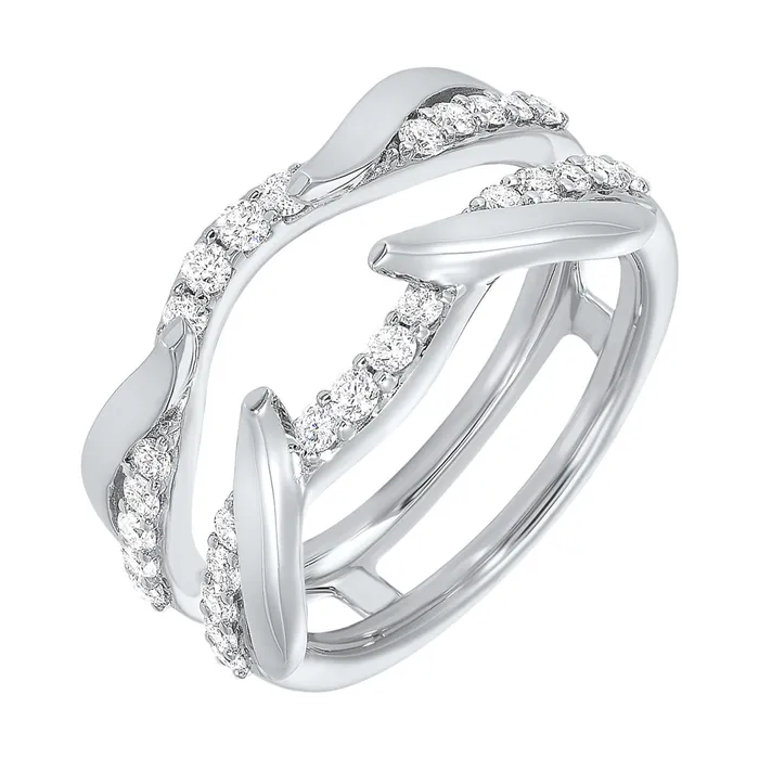14K White Gold 050ctw Diamond Ring Guard GEMS ONE CORPRATION Rings