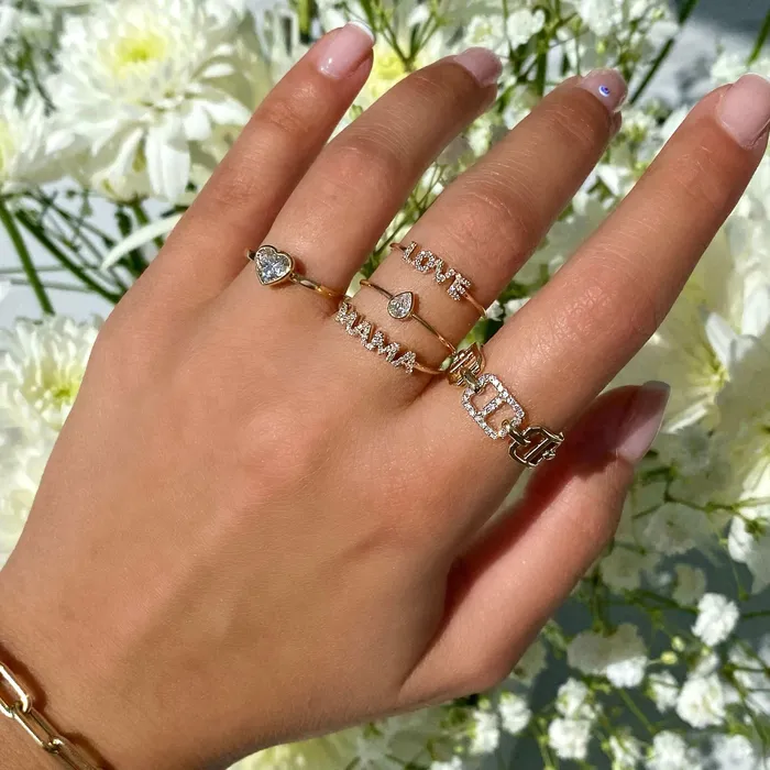 18K Gold Petite Pear Shaped Diamond Bezel Ring Izakov Diamonds Fine Jewelry Rings