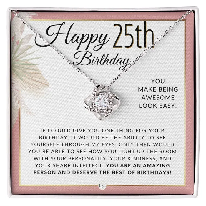 25th Birthday Gift For Her Necklace For 25 Year Old Beautiful Womans Birthday Pendant Jewelry ShineOn Fulfillment Necklaces