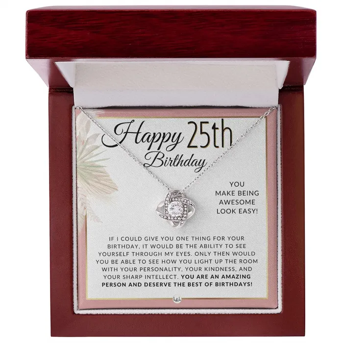 25th Birthday Gift For Her Necklace For 25 Year Old Beautiful Womans Birthday Pendant Jewelry ShineOn Fulfillment Necklaces