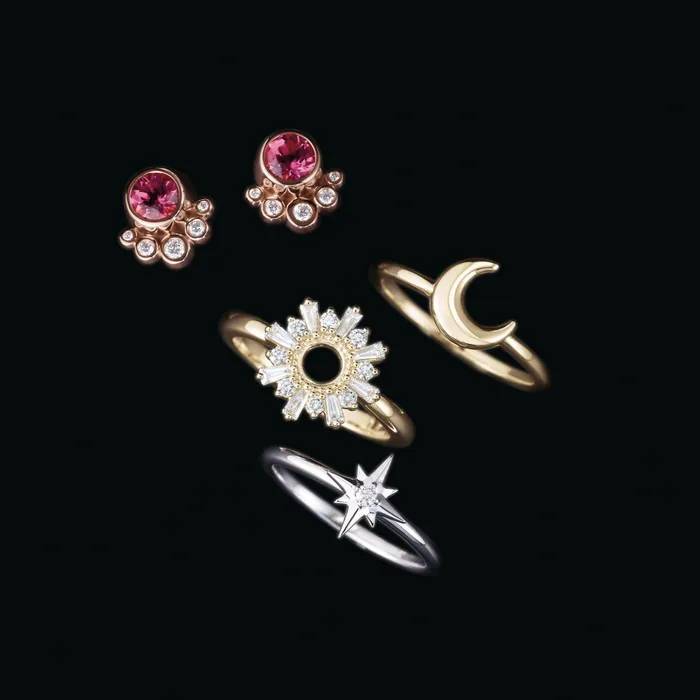 302 Fine Jewelry Rings Puffed Wear Everyday Crescent Moon Ring Solid 14K Yellow White Rose Gold or Sterling