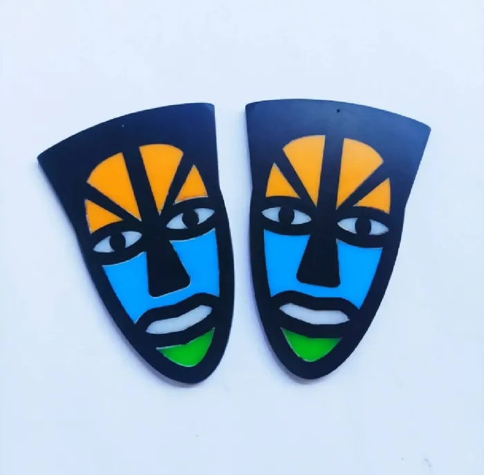 African Eye Crafts Earrings Mask earrings