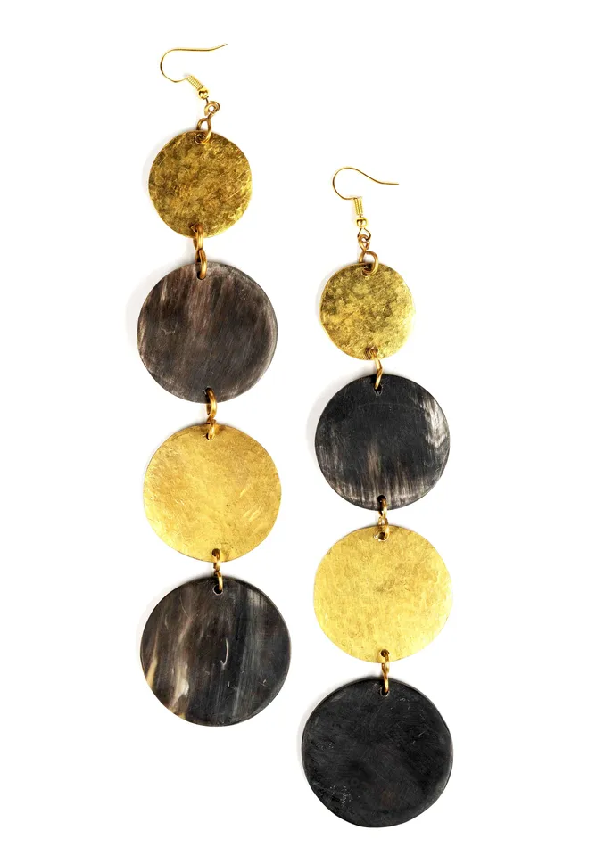 African Long Circle Earrings Mwassus Jewelry Earrings