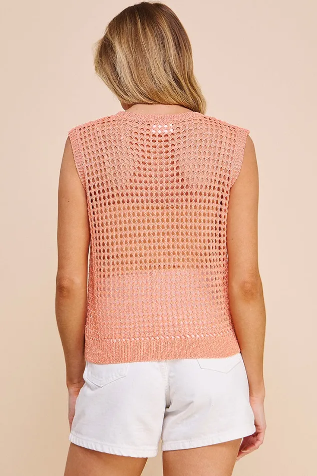 Allie Rose PreStyled Sets Rae Crochet Tank Peach Gold Allie Rose PreStyled Sets Rae Crochet Tank Peach Gold