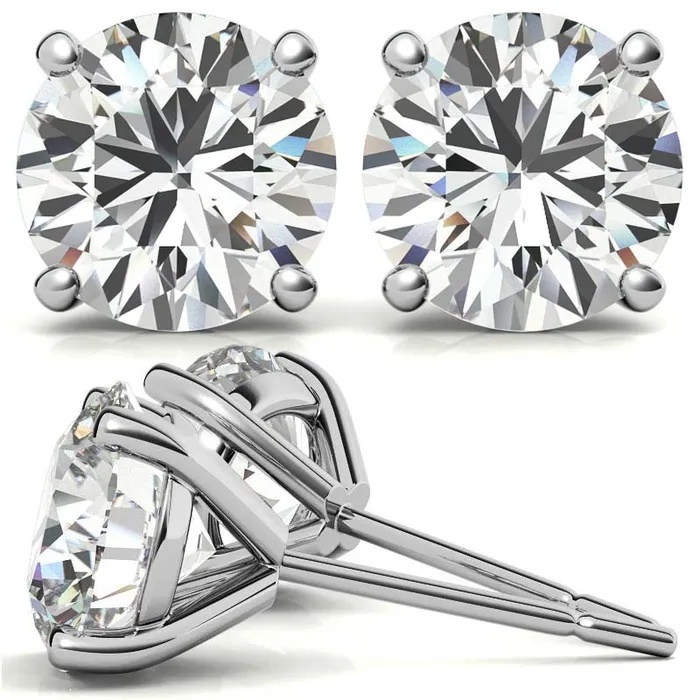 AMIPI INC Earrings 14K White Gold 073ctw Diamond Stud Earrings in Four Prong Martini Settings AMIPI INC Earrings 14K White Gold 073ctw Diamond Stud Earrings in Four Prong Martini Settings