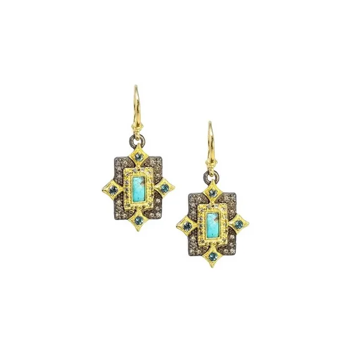 ARMENTA Turquoise and London Blue Drop Earrings Earrings