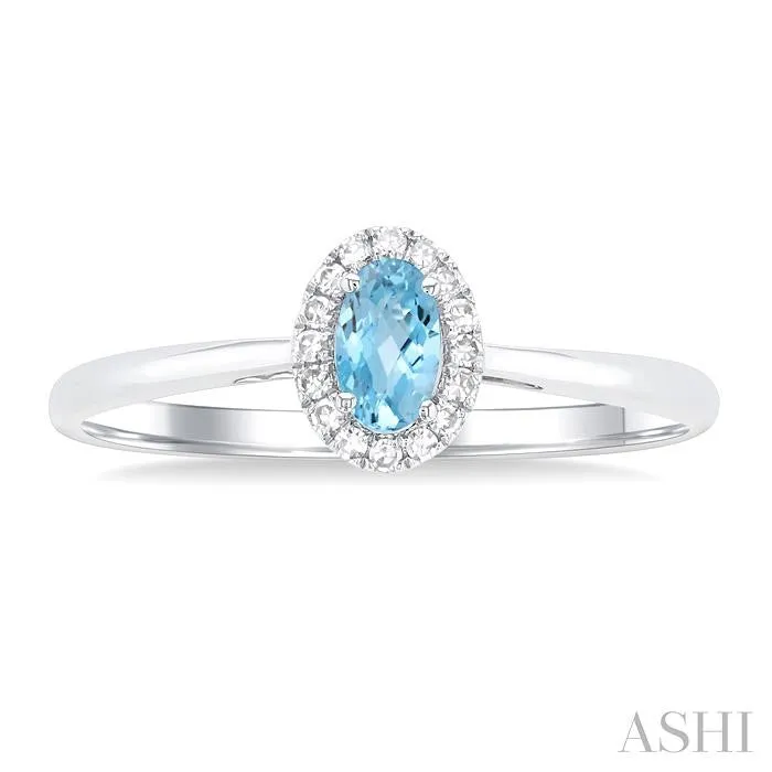 ASHI DIAMONDS Rings 10K White Gold 05ctw Halo Style Aquamarine and Diamond Ring ASHI DIAMONDS Rings 10K White Gold 05ctw Halo Style Aquamarine and Diamond Ring