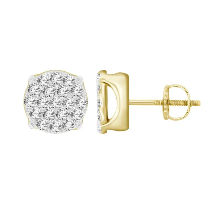 AV Earrings LADIES EARRING 050CT ROUND DIAMOND 10K YELLOW GOLD