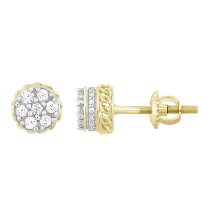 AV Earrings LADIES EARRINGS 015CT ROUND DIAMOND 10K YELLOW GOLD