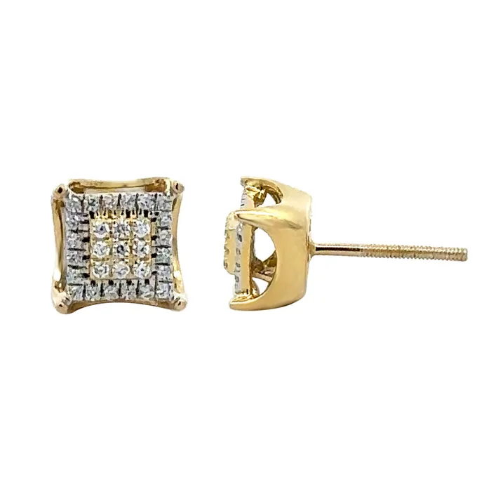 AV LADIES EARRINGS 010CT ROUND DIAMOND 10K YELLOW GOLD Earrings
