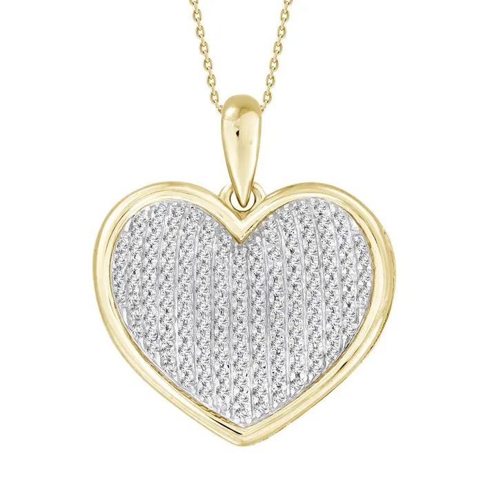 AV LADIES PENDANT WITH CHAIN 050CT ROUND DIAMOND 10K YELLOW GOLD Necklaces AV LADIES PENDANT WITH CHAIN 050CT ROUND DIAMOND 10K YELLOW GOLD Necklaces