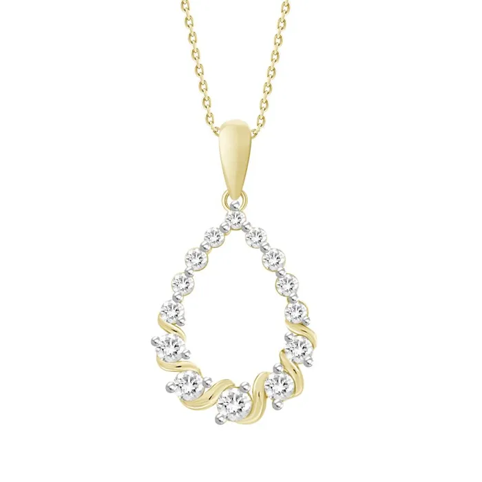 AV Necklaces LADIES PENDANT WITH CHAIN 050CT ROUND DIAMOND 10K YELLOW GOLD AV Necklaces LADIES PENDANT WITH CHAIN 050CT ROUND DIAMOND 10K YELLOW GOLD