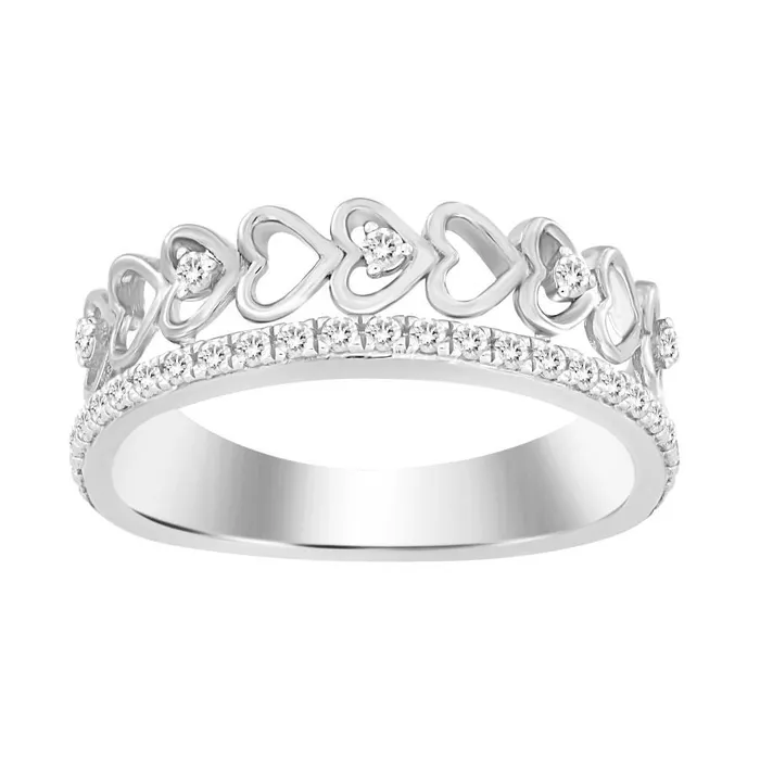 AV Rings LADIES RING 020CT ROUND DIAMOND 14K WHITE GOLD SI QUALITY