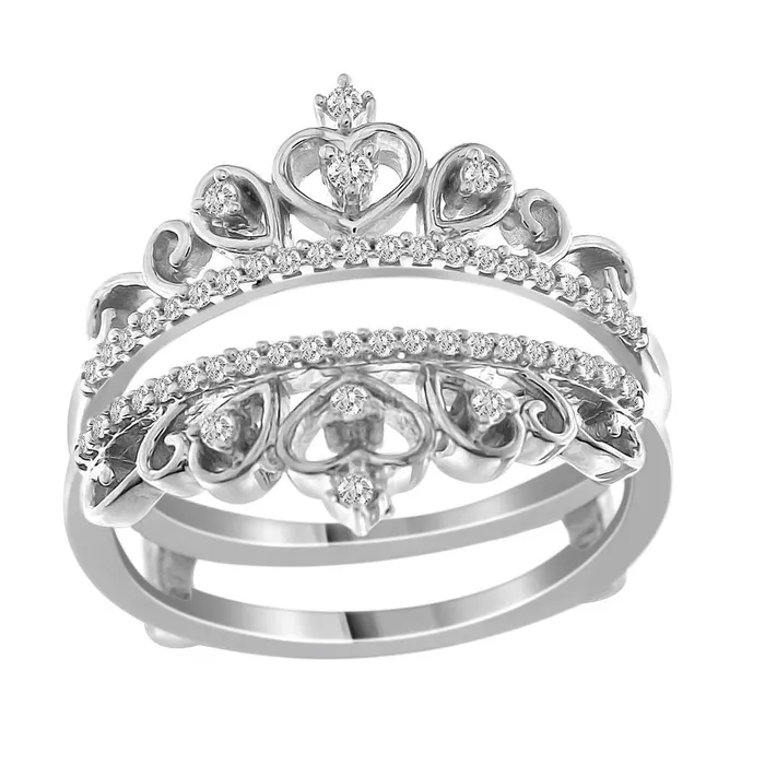AV Rings LADIES RING 025CT ROUND DIAMOND 14K WHITE GOLD SI QUALITY