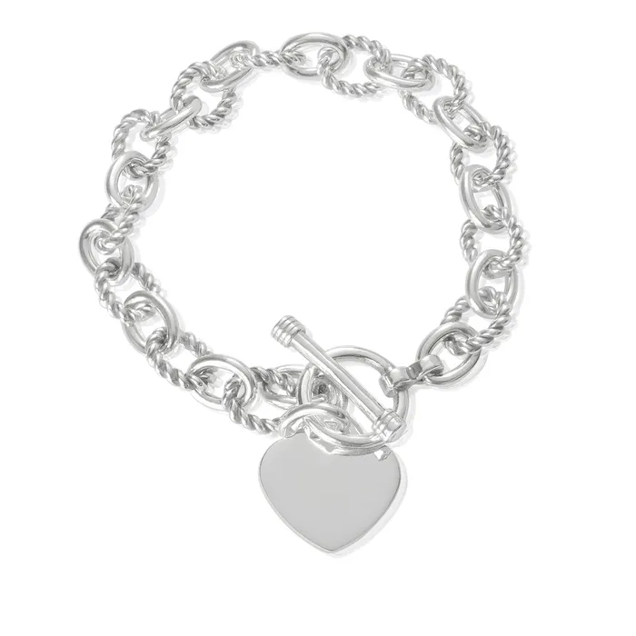 B813 Alternating Sm Twist Oval Cable Link Bracelet Teeda Bracelets