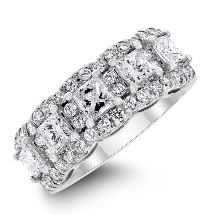 Beauvince Rings Elana Halo Diamond Band 200 ct Diamonds in White Gold
