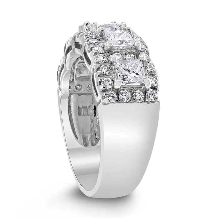 Beauvince Rings Elana Halo Diamond Band 200 ct Diamonds in White Gold
