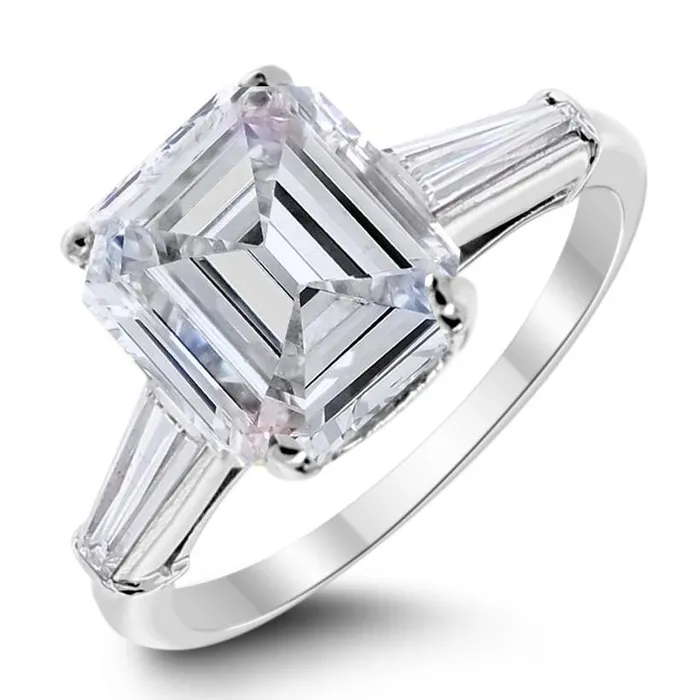 Beauvince Rings Lusture Engagement Ring 308 ct Emerald Cut KSI1 GIA Diamond in Platinum