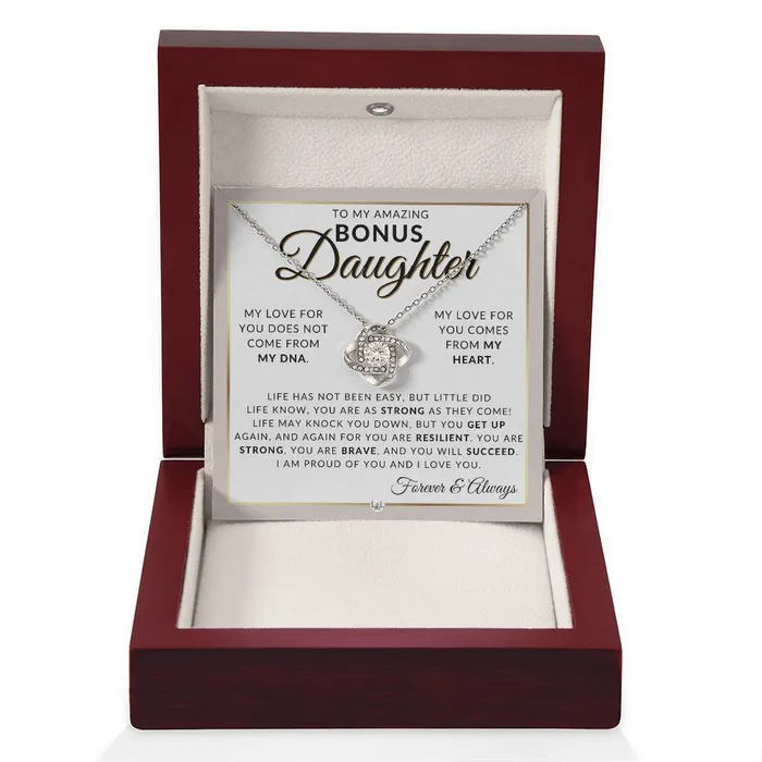 Bonus Daughter Gifts You Are Strong Pendant Necklace Sentimental Keepsake Message For Bonus Daughter Great Christmas Gift Birthday Present or Graduation Surprise ShineOn Fulfillment Necklaces