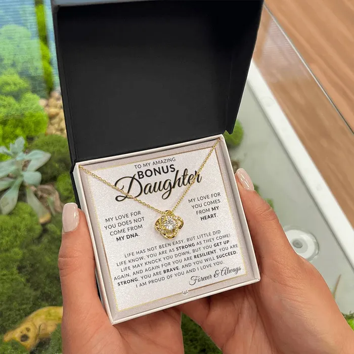 Bonus Daughter Gifts You Are Strong Pendant Necklace Sentimental Keepsake Message For Bonus Daughter Great Christmas Gift Birthday Present or Graduation Surprise ShineOn Fulfillment Necklaces