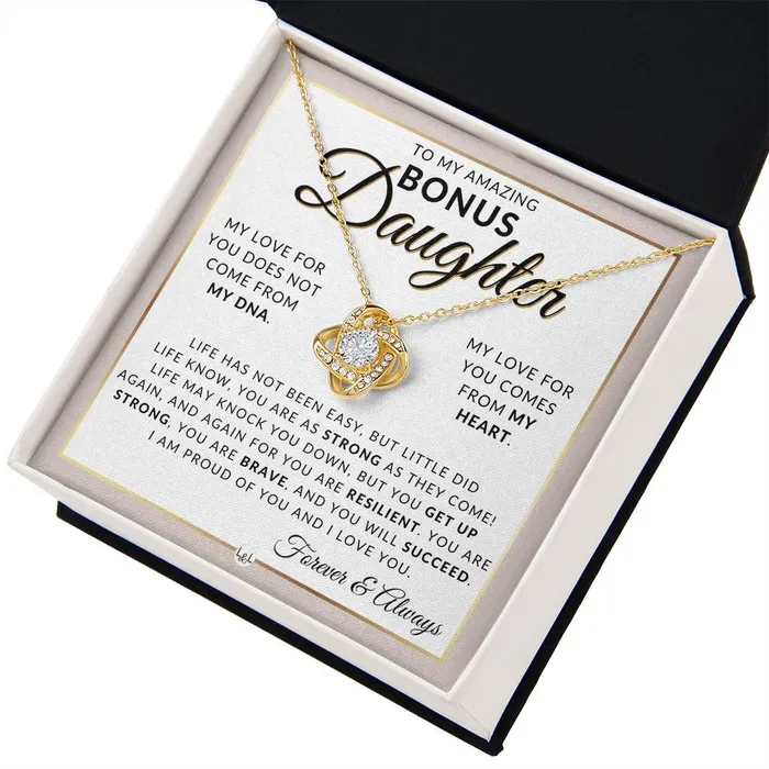 Bonus Daughter Gifts You Are Strong Pendant Necklace Sentimental Keepsake Message For Bonus Daughter Great Christmas Gift Birthday Present or Graduation Surprise ShineOn Fulfillment Necklaces