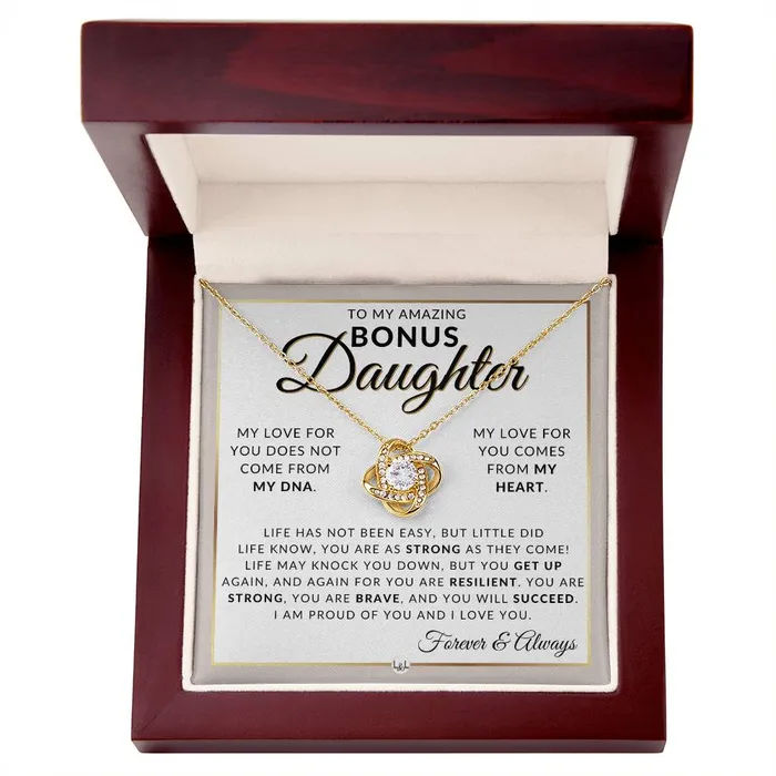 Bonus Daughter Gifts You Are Strong Pendant Necklace Sentimental Keepsake Message For Bonus Daughter Great Christmas Gift Birthday Present or Graduation Surprise ShineOn Fulfillment Necklaces