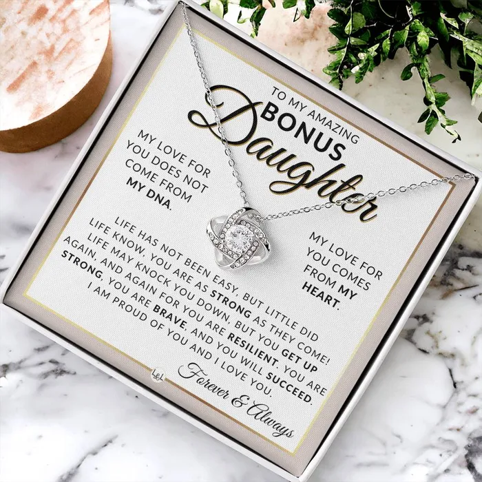 Bonus Daughter Gifts You Are Strong Pendant Necklace Sentimental Keepsake Message For Bonus Daughter Great Christmas Gift Birthday Present or Graduation Surprise ShineOn Fulfillment Necklaces