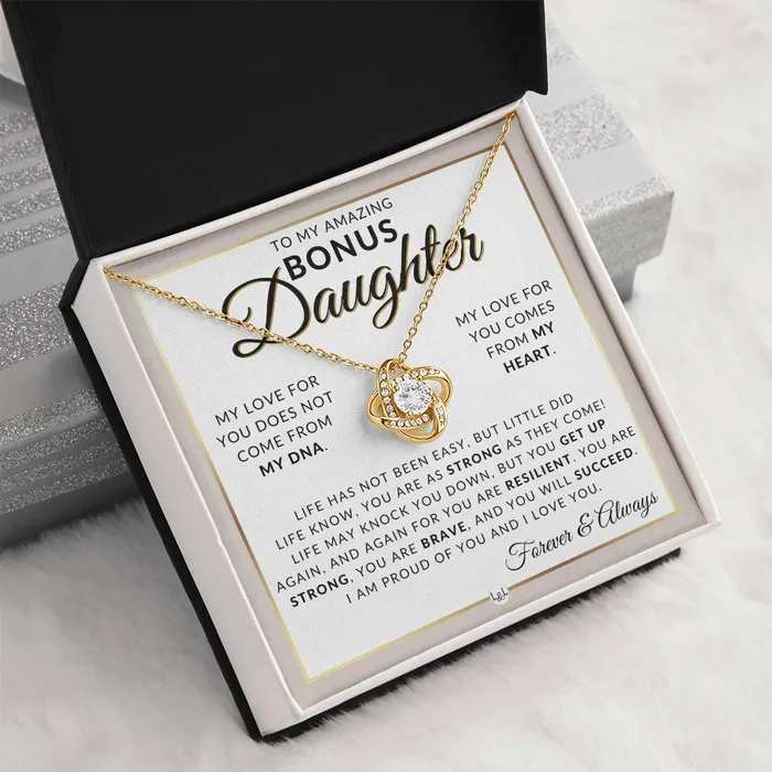 Bonus Daughter Gifts You Are Strong Pendant Necklace Sentimental Keepsake Message For Bonus Daughter Great Christmas Gift Birthday Present or Graduation Surprise ShineOn Fulfillment Necklaces