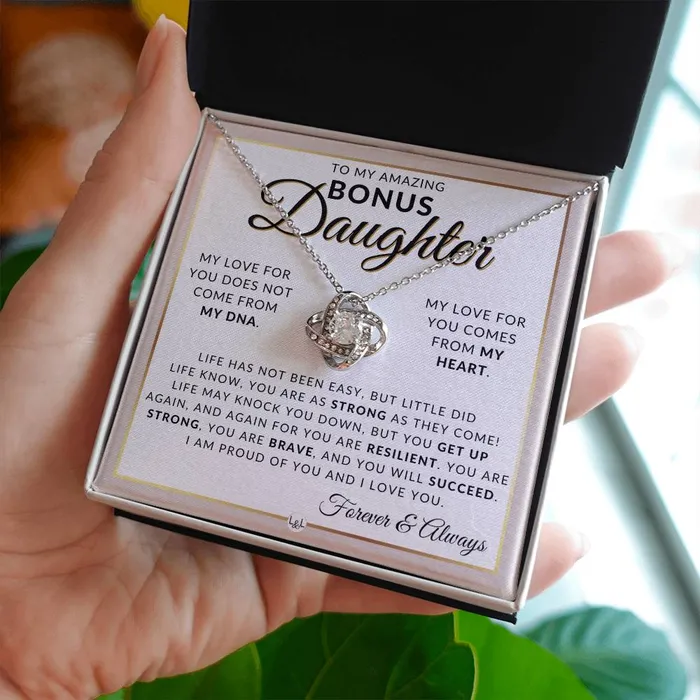 Bonus Daughter Gifts You Are Strong Pendant Necklace Sentimental Keepsake Message For Bonus Daughter Great Christmas Gift Birthday Present or Graduation Surprise ShineOn Fulfillment Necklaces