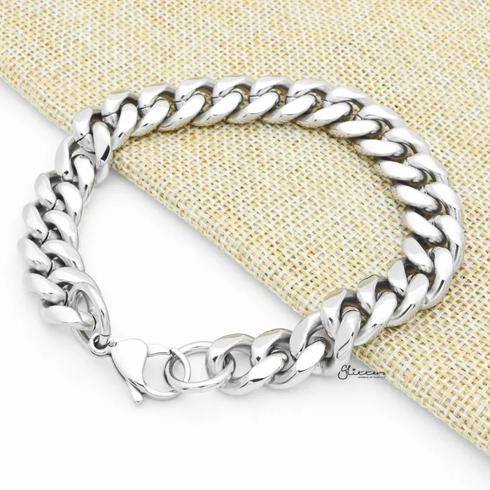 Bracelets 12mm Stainless Steel Miami Cuban Curb Chain Bracelet Glitters Bracelets 12mm Stainless Steel Miami Cuban Curb Chain Bracelet Glitters